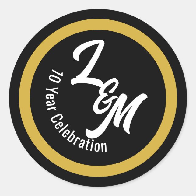 Pegatinas personalizadas en negro blanco y dorado (Anverso)