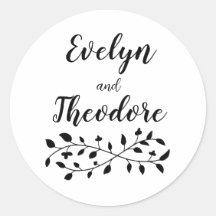 Pegatinas personalizadas minimalistas de nombres p