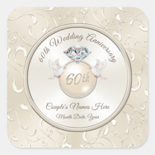 Pegatinas personalizadas para 60 aniversario con t
