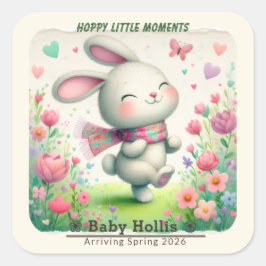 Pegatinas personalizadas para baby shower de conej