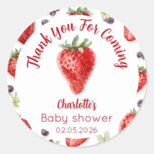 Pegatinas personalizadas para Baby Shower de fresa