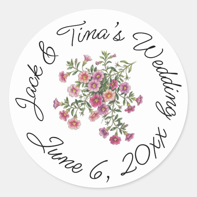 Pegatinas personalizadas para bodas (Anverso)