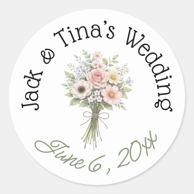 Pegatinas personalizadas para bodas (Anverso)