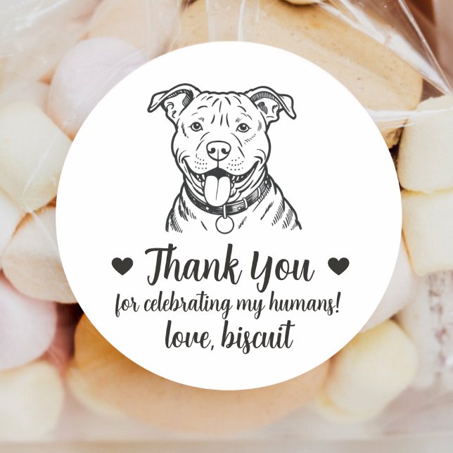 Pegatinas personalizadas para bodas con perro Pitb (Subido por el creador)