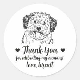 Pegatinas personalizadas para bodas con perro Puli