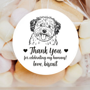 Pegatinas personalizadas para bodas con perro Puli