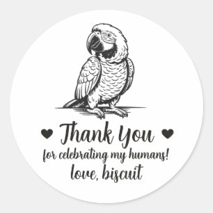 Pegatinas personalizadas para bodas de loro