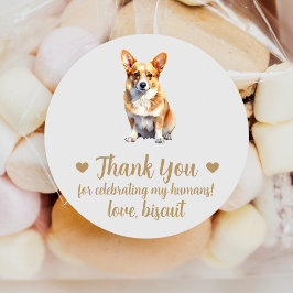 Pegatinas personalizadas para bodas de perro Corgi