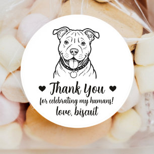 Pegatinas personalizadas para bodas de perro Pitbu