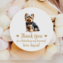 Pegatinas personalizadas para bodas de perro Yorki