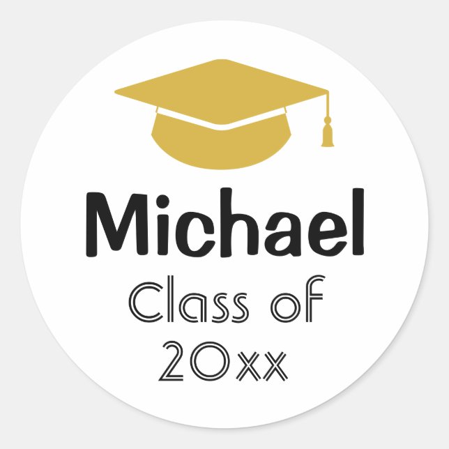 Pegatinas personalizadas para bolsas de graduación (Anverso)