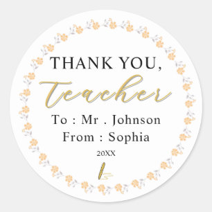Pegatinas personalizadas para maestros - Gracias c