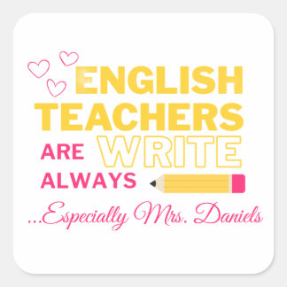 Pegatinas personalizadas para profesores de inglés