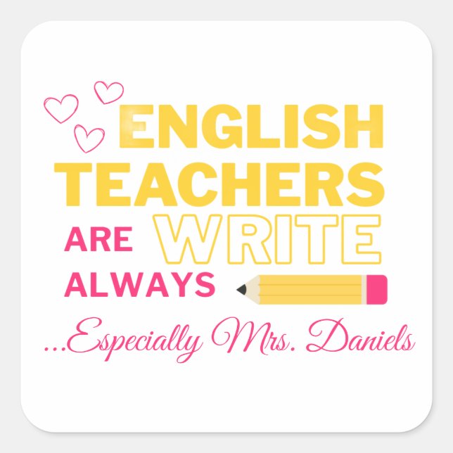 Pegatinas personalizadas para profesores de inglés (Anverso)