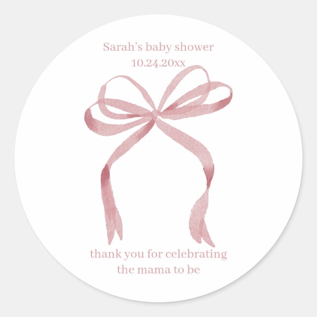 Pegatinas Personalizadas para Recuerdos de Baby Sh (Anverso)