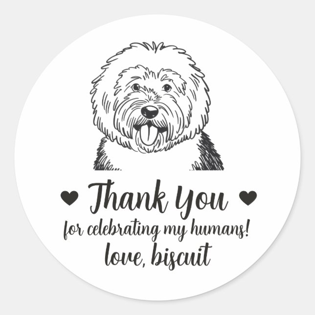 Pegatinas personalizadas para regalos de boda con  (Anverso)