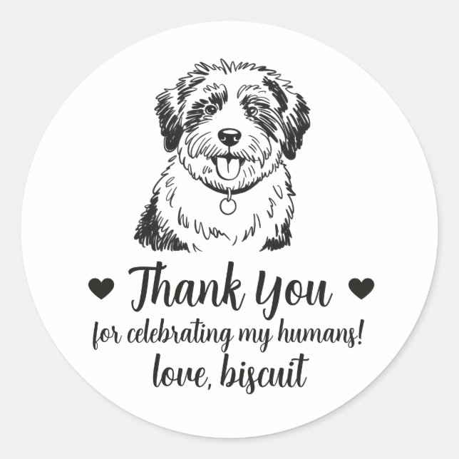 Pegatinas personalizadas para regalos de boda con  (Anverso)