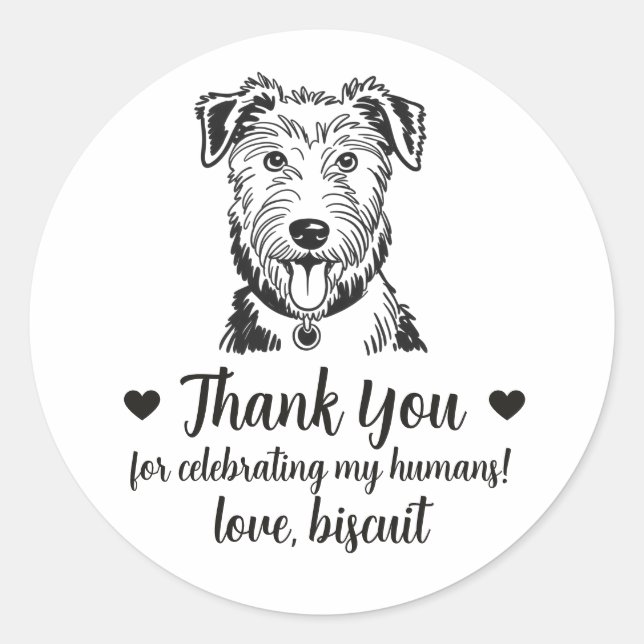 Pegatinas personalizadas para regalos de boda con  (Anverso)