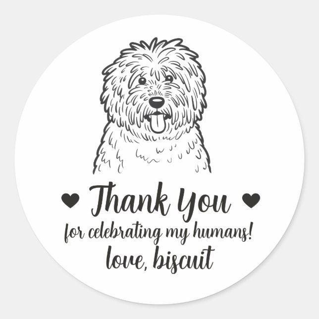 Pegatinas personalizadas para regalos de boda con  (Anverso)