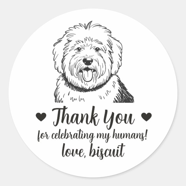 Pegatinas personalizadas para regalos de boda con  (Anverso)