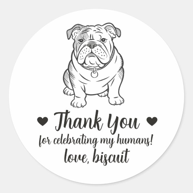 Pegatinas personalizadas para regalos de boda de B (Anverso)