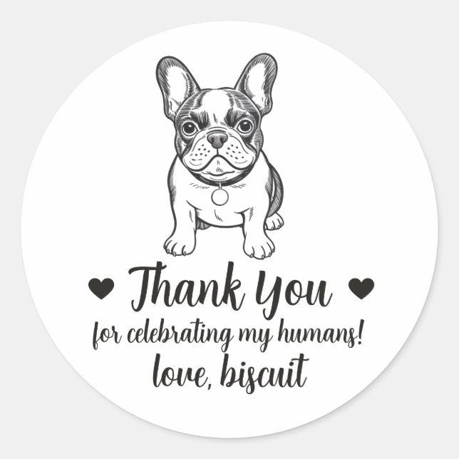 Pegatinas personalizadas para regalos de boda de B (Anverso)
