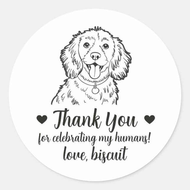 Pegatinas personalizadas para regalos de boda de p (Anverso)