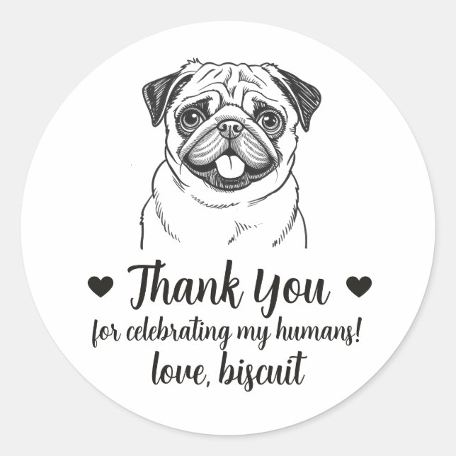 Pegatinas personalizadas para regalos de boda de p (Anverso)