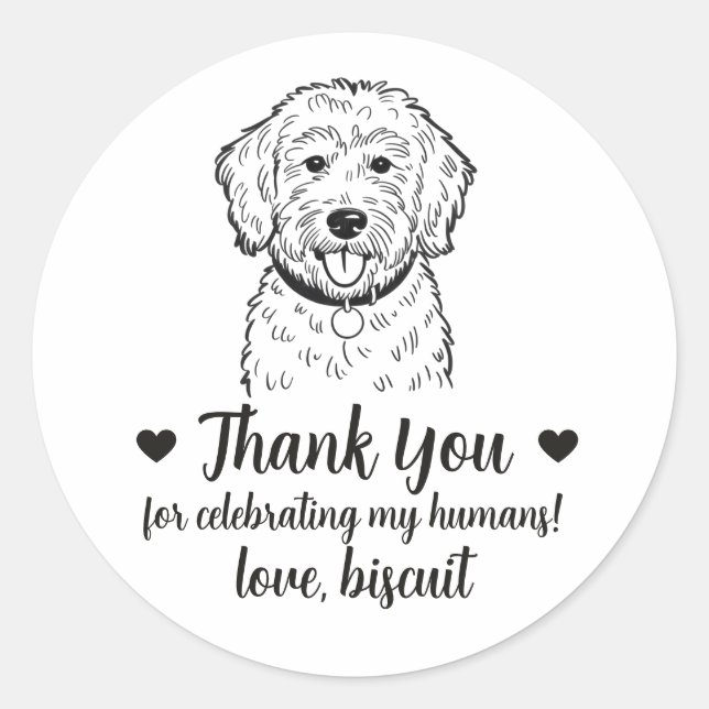 Pegatinas personalizadas para regalos de boda de p (Anverso)