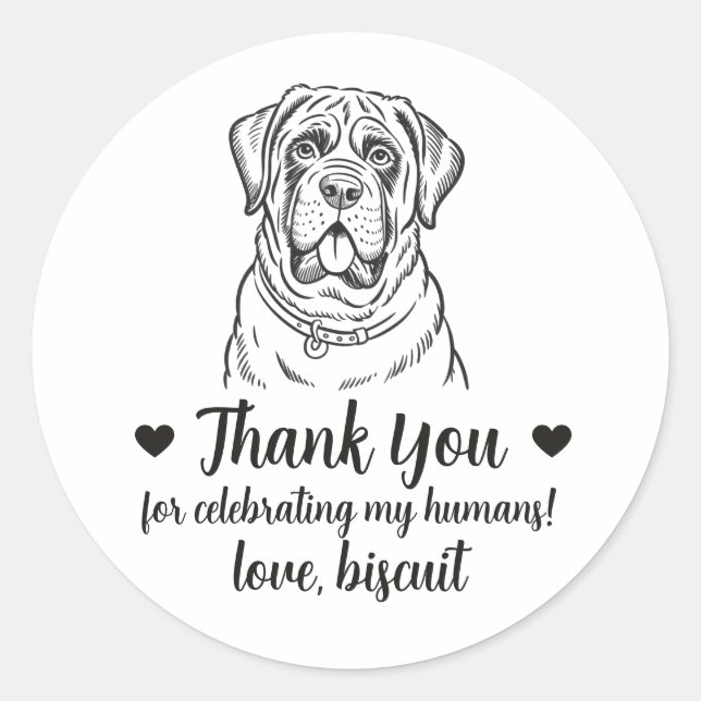 Pegatinas personalizadas para regalos de boda de p (Anverso)