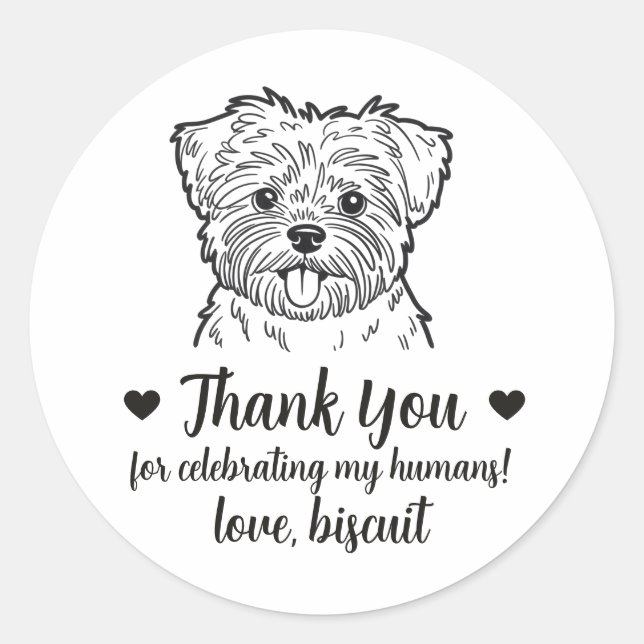Pegatinas personalizadas para regalos de boda de p (Anverso)