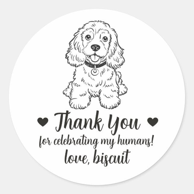 Pegatinas personalizadas para regalos de boda de p (Anverso)