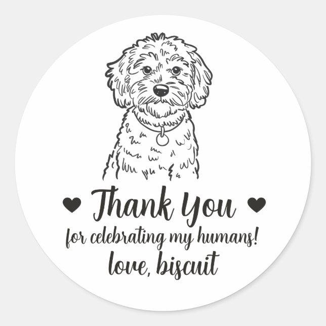 Pegatinas personalizadas para regalos de boda de p (Anverso)