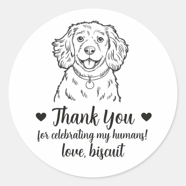 Pegatinas personalizadas para regalos de boda de p (Anverso)