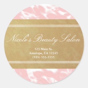 Pegatinas personalizadas Peachy Pink & Faux Gold C