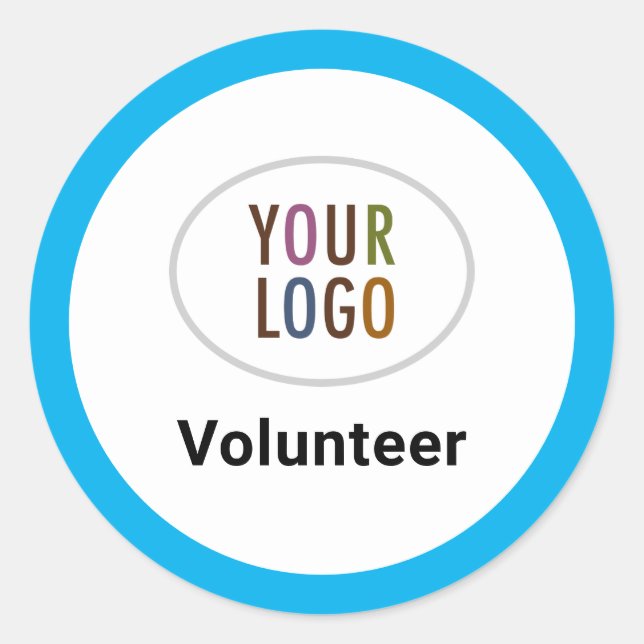 Pegatinas personalizadas redondas para voluntarios (Anverso)