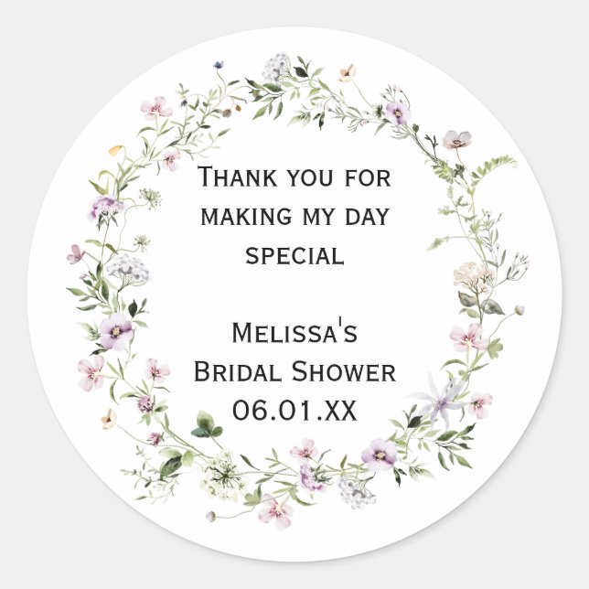 Pegatinas personalizadas Wild Flower Blooms (Anverso)