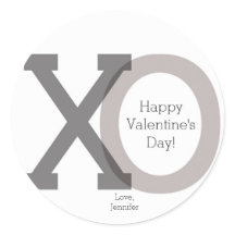 Pegatinas personalizadas XO Grey San Valentín