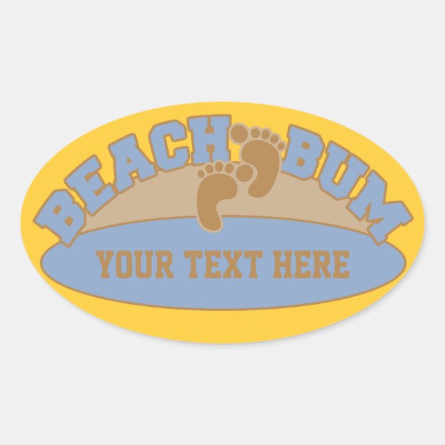 pegatinas personalizado Beach Bum (Anverso)