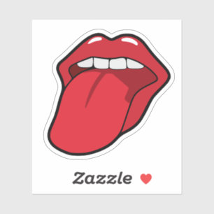 Pegatinas personalizados, boca con lengua