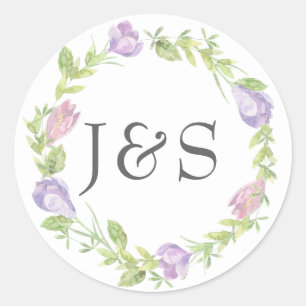Pegatinas personalizados bodas de hojas de flores