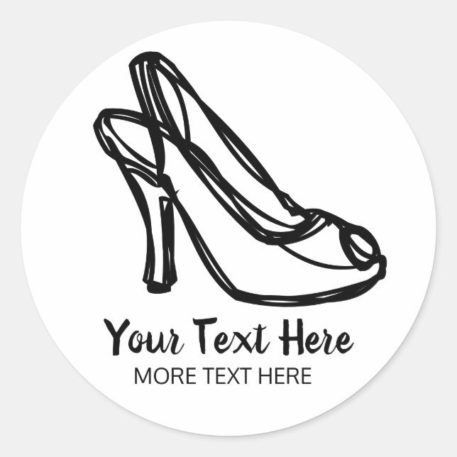 pegatinas personalizados con tacones altos dibujan (Anverso)