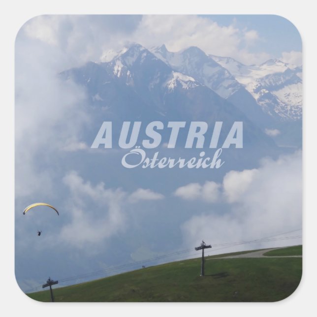 Pegatinas personalizados de Alpes de Austria (Anverso)