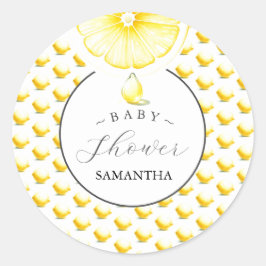 Pegatinas Personalizados de Baby Shower Lemon Drop