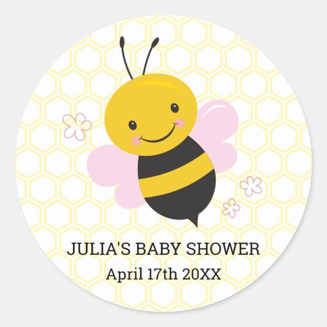 Pegatinas personalizados de Baby Shower para bebés (Anverso)