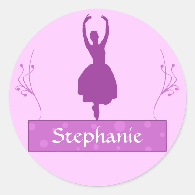 Pegatinas personalizados de Ballerina (Anverso)