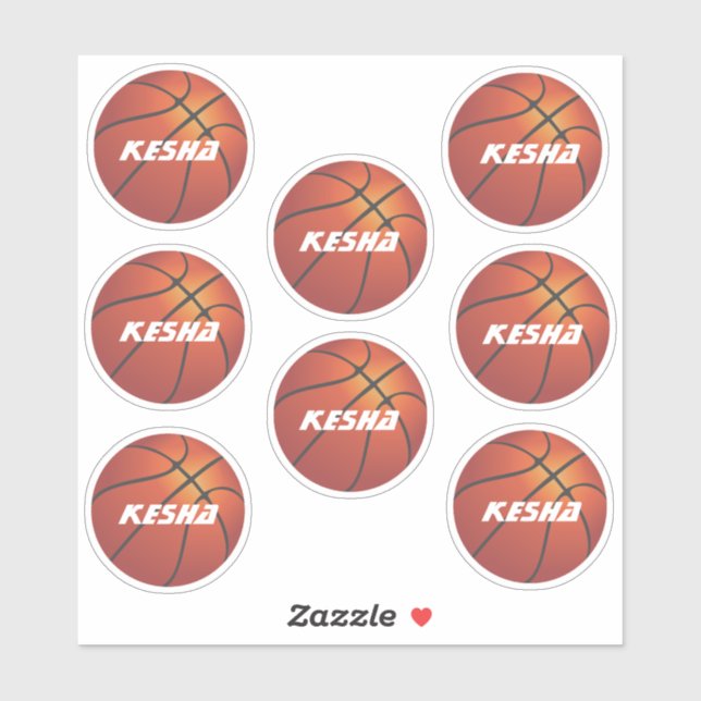 pegatinas personalizados de baloncesto añaden su n (Hoja)