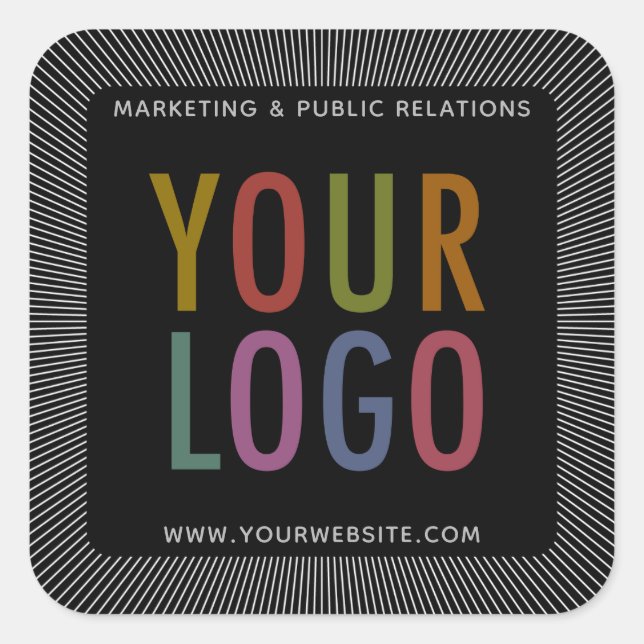 Pegatinas personalizados de Black Square con el lo (Anverso)