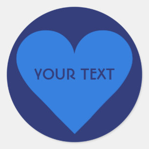 Pegatinas personalizados de Blue Heart Valentine