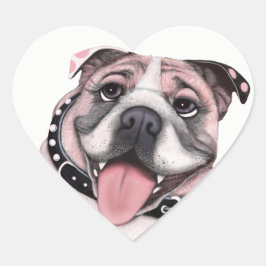 Pegatinas Personalizados de Bulldog rosa